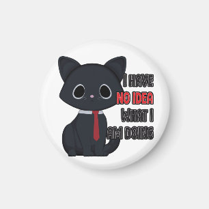 Funny Cat I Have No Idea Acrylic Keychain Magnet