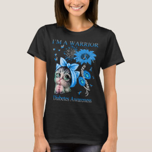 Funny Cat I’m A Warrior Diabetes Awareness T-Shirt