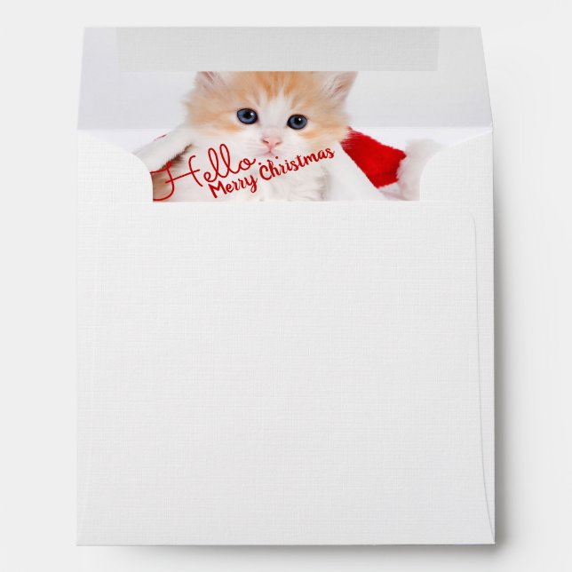 Funny Cat I Woke Up Like This Christmas Holiday Envelope (Back (Bottom))