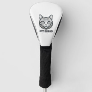 Funny Cat Ibuprofen Vintage Engraving Design_1 Golf Head Cover