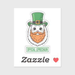 Funny Cat In Leprechaun Hat With Fake Beard