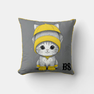 Funny Cat in Rain Boots – cat Humour Cushion