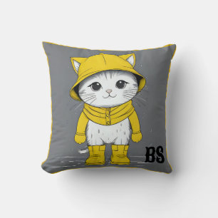 Funny Cat in Rain Boots – cat Humour Cushion