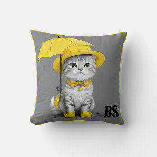 Funny Cat in Rain Boots – cat Humour Cushion