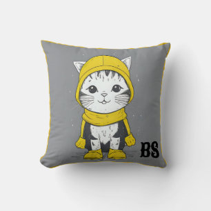 Funny Cat in Rain Boots – cat Humour Cushion