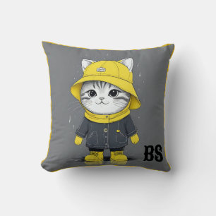 Funny Cat in Rain Boots – cat Humour Cushion