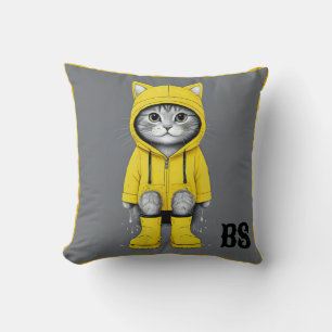 Funny Cat in Rain Boots – cat Humour Cushion