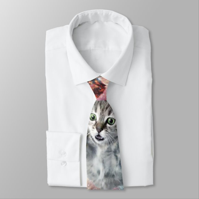 Funny cat in space tie (Tied)