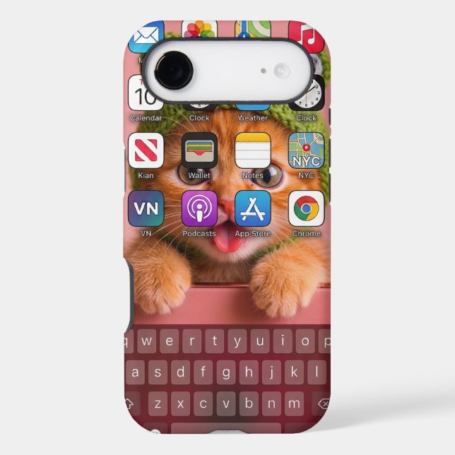 Funny Cat iPhone Keyboard Home Screen (Back)