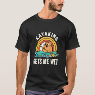Funny Cat Kayaking Wet Joke Outdoor Paddling Adult T-Shirt