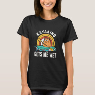 Funny Cat Kayaking Wet Joke Outdoor Paddling Adult T-Shirt
