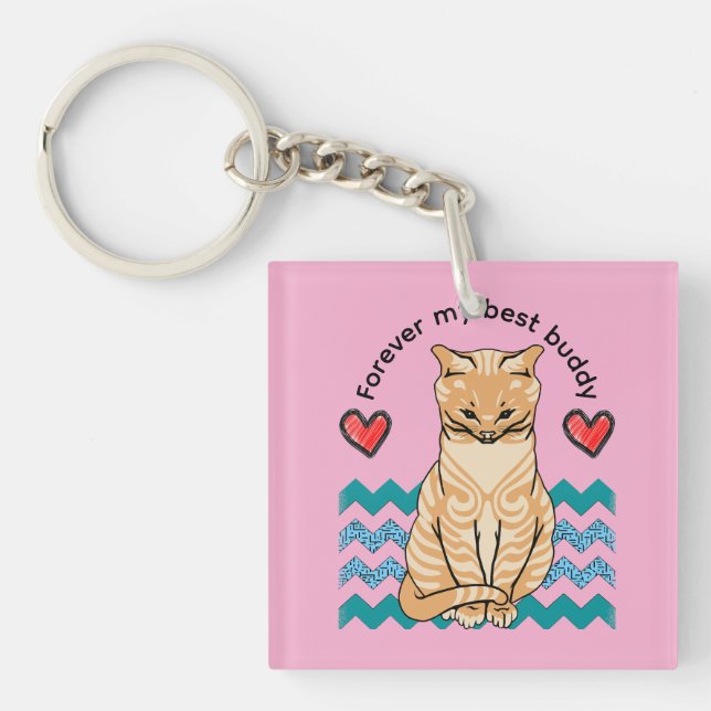 funny cat key ring (Front)