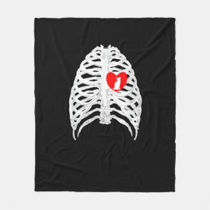 Funny Cat Kitten Skeleton Halloween Costume Gift Fleece Blanket