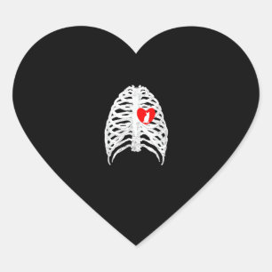 Funny Cat Kitten Skeleton Halloween Costume Gift Heart Sticker