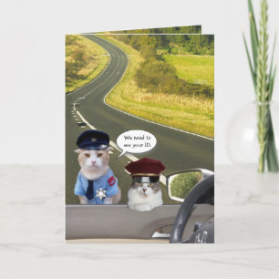 Funny Cat/Kitty Officers Birthday Card