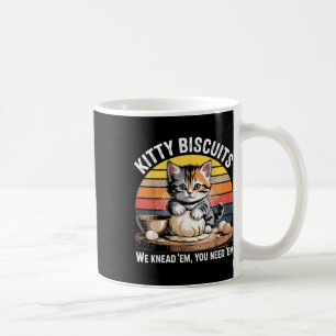 Funny Cat Kneading Dough Retro Kitty Biscuits Desi Coffee Mug