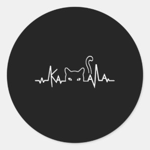 Funny Cat Ladies For Kamala Harris 2024 Heartbeat Classic Round Sticker