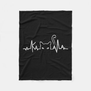 Funny Cat Ladies For Kamala Harris 2024 Heartbeat Fleece Blanket