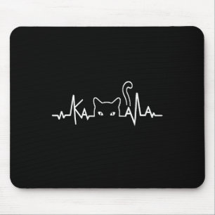 Funny Cat Ladies For Kamala Harris 2024 Heartbeat Mouse Pad