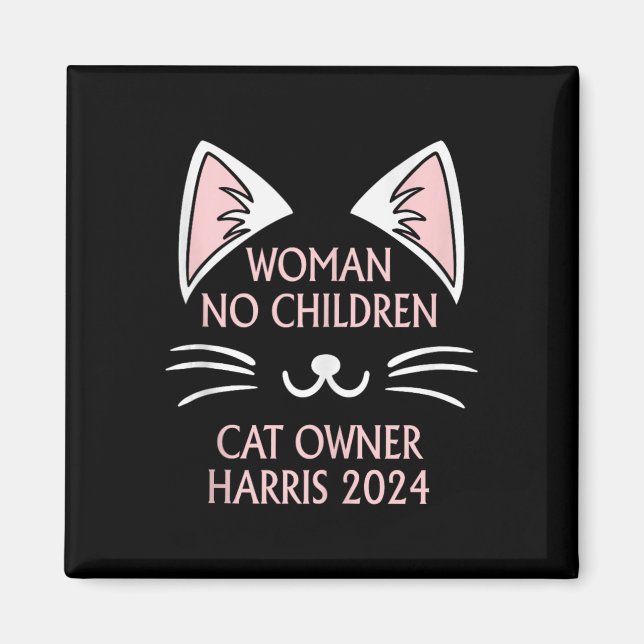 Funny Cat Lady Kamala Harris 24 Cat Lover Hallowee Magnet (Front)
