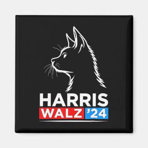 Funny Cat Lady Kamala Harris Waltz 2024 Election  Magnet