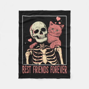 Funny Cat Lady Tarot Card Skeleton Kitten Lover Ca Fleece Blanket