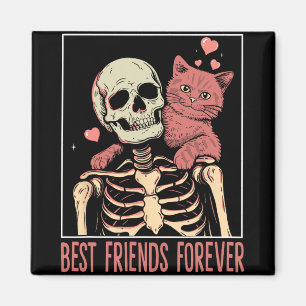 Funny Cat Lady Tarot Card Skeleton Kitten Lover Ca Magnet