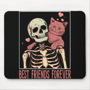 Funny Cat Lady Tarot Card Skeleton Kitten Lover Ca Mouse Pad