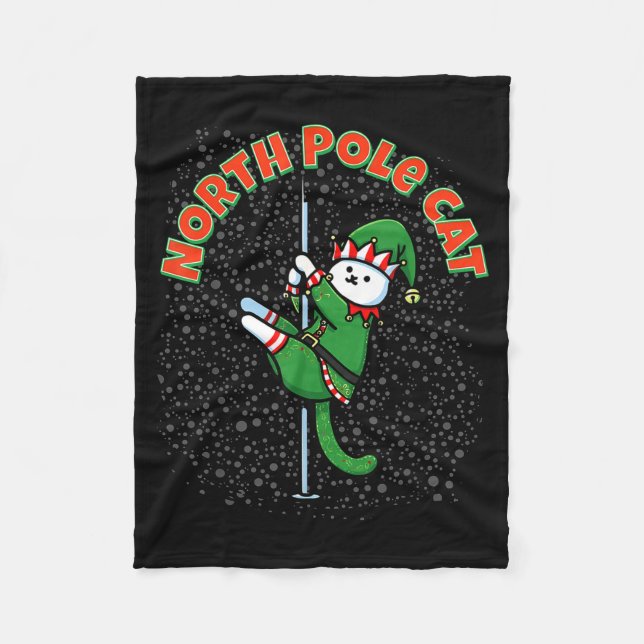 Funny Cat Le Dance Elf Costume Christmas Holiday C Fleece Blanket (Front)