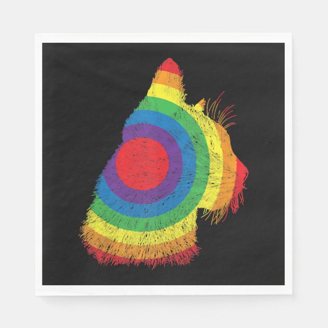 Funny Cat LGBT Flag Subtle Queer Trans Gay Pride Napkin (Front)
