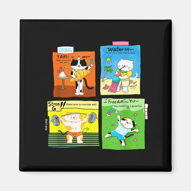 Funny Cat Lifestyle Quotes - Cute Cat Gift For Cat Magnet (Front)