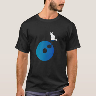 funny cat listen to music retro VU metre HI-FI ste T-Shirt