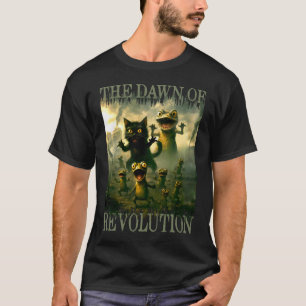 Funny cat lizard frog revolution dystopian battle T-Shirt