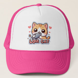 Funny Cat Love Cat Trucker Hat