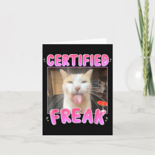 Funny Cat Lover Certified Freak Eat Cement Cursed  Card