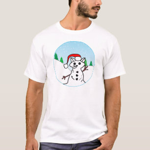 Funny Cat Lover Christmas Holiday Snowman T-Shirt