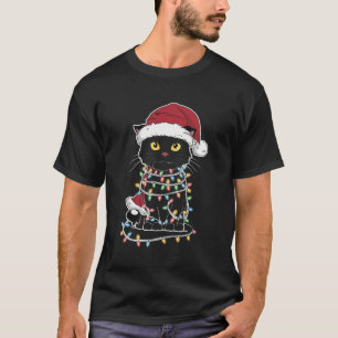 Funny Cat Lover Christmas Lights T-Shirt