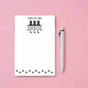 Funny Cat Lover Crazy Cat Lady Personalized Post-it Notes