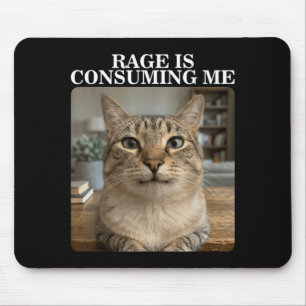 Funny Cat Lover Funny Silly Staring Cat Meme Women Mouse Pad