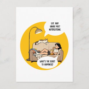 Funny Cat Lover Introvert Humour Postcard