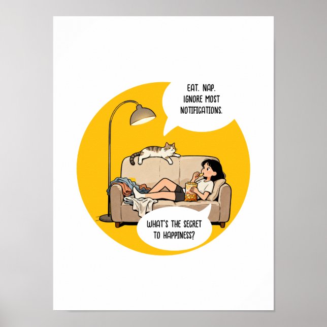 Funny Cat Lover Introvert Humour Quote  Poster (Front)