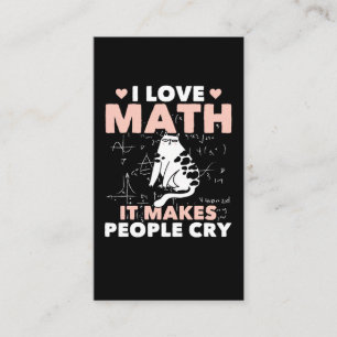 Funny Cat Lover Mathematics Humour Maths Nerd Business Card