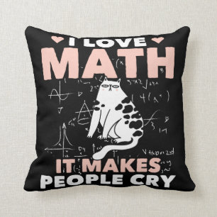 Funny Cat Lover Mathematics Humour Maths Nerd Cushion