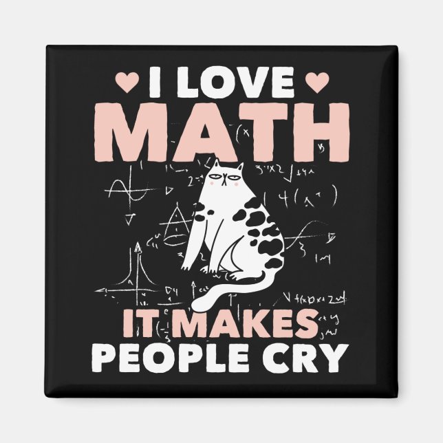 Funny Cat Lover Mathematics Humour Maths Nerd Magnet (Front)