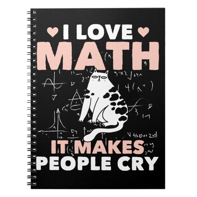 Funny Cat Lover Mathematics Humour Maths Nerd Notebook (Front)