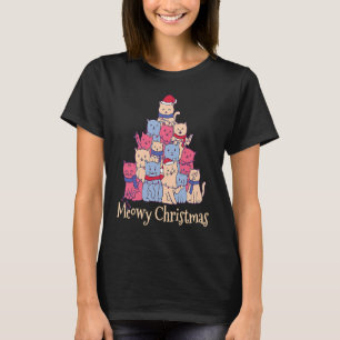 Funny Cat Lover Meowy Catmas Chirstmas  Cat Tree T-Shirt