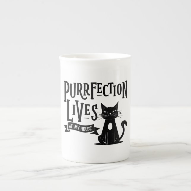 Funny Cat Lover Mug – “Purrfection.... (Front)
