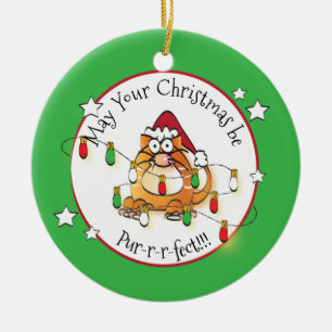 Funny Cat Lover Personalised Christmas Ornament