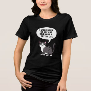 Funny Cat Lover Quote Cartoon Art Tri-Blend Shirt