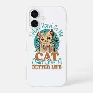 Funny Cat Lover Quote Cute Kitten Graphic iPhone 16 Case